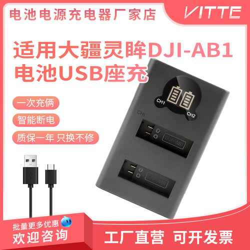 适用灵眸AB1电池双充电器