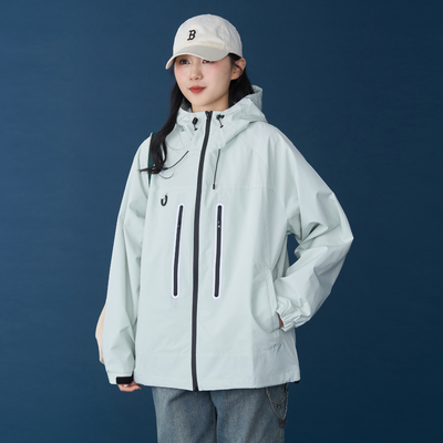 春秋连帽休闲防水外套女