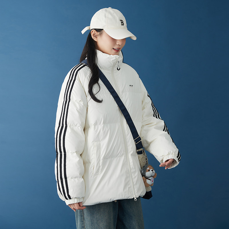 插肩袖宽松轻薄羽绒服女2024冬季新款百搭休闲立领短款白鸭绒外套