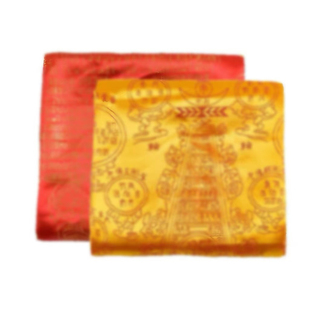 180×90厘米织锦刺绣红黄两色陀罗经被往身被慧律师布单层被