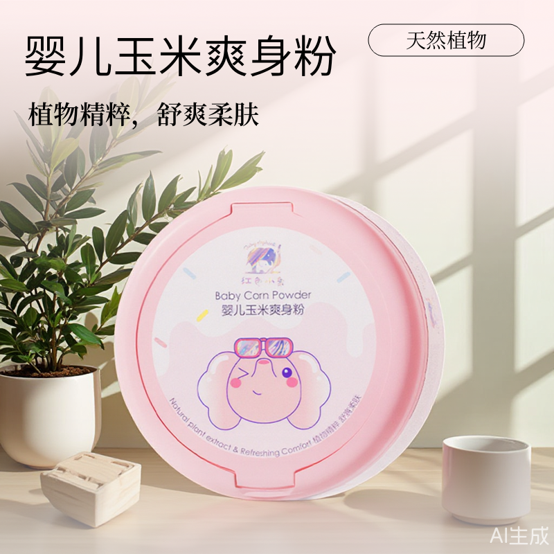 红色小象新生婴儿宝宝专用天然玉米爽身粉痱子粉淹脖子爽肤粉屁屁,婴童洗护,爽身粉 /痱子粉/爽身水,淘宝优惠券,粉丝福利购,淘宝优惠卷