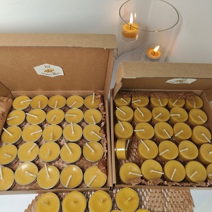 蜂蜡蜡烛 4小时塑料杯纯天然蜜蜡教堂祈祷清理净化华德福瑜伽冥想