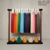 12色细长蜂蜡杆蜡烛0.6×20cm 多色可拼蜜蜡古法浸制可扭麻花塑形