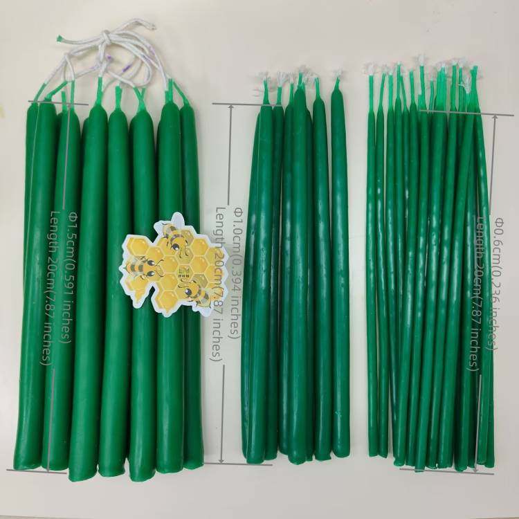 绿天然蜂蜡蜡烛 红绿黄黑白蓝紫粉 餐桌美学教堂古法手工浸制烛台