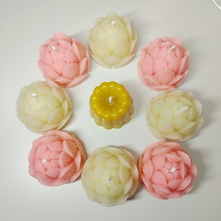 蜂蜡蜡烛莲花蜡烛供佛礼佛净化磁场燃灯供养家居瑜伽冥想节日庆典