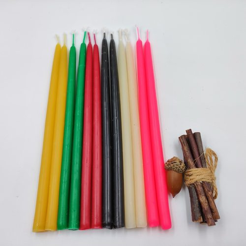 Φ1.0x20cm Colour beeswax Taper candles Natural Pure Handmad