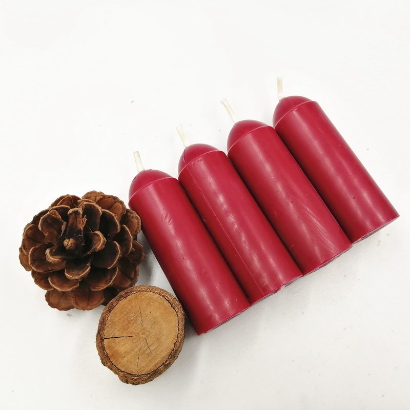 红色小胖墩蜂蜡蜡烛 纯手工天然蜜蜡工艺 婚礼餐桌晚宴烛光烛台