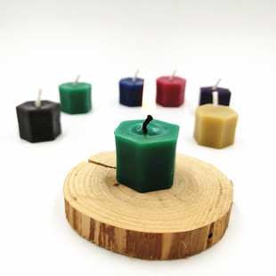 绿色六角蜂蜡蜡烛 纯天然蜜蜡创意手工 仪式华德福可拼凑积木蜡烛