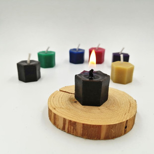 黑色六角蜂蜡蜡烛 纯天然蜜蜡创意手工 仪式华德福可拼凑积木蜡烛