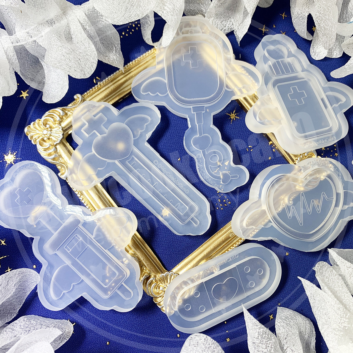 mycookiecan超可爱天使恶魔魔法医药针筒药瓶系列全透明硅胶模具