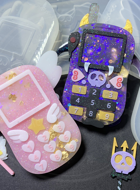 可爱手机透明硅胶天使恶魔模具
