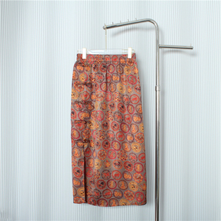 欧货大牌高端2025夏季女装轻薄棕色缎面中式设计高级感小众半身裙