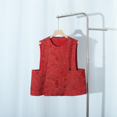 2026春季新中式复古提花红色喜气马甲高品质中国风休闲百搭马夹