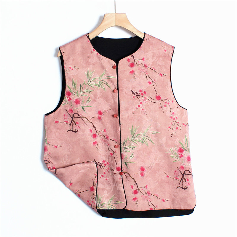 新中式国风复古提花双面穿马甲女2025新款高级感气质无袖坎肩上衣