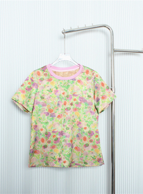 2025夏季新中式国风绿色印花斜襟雪纺衬衫女洋气复古禅意唐装上衣