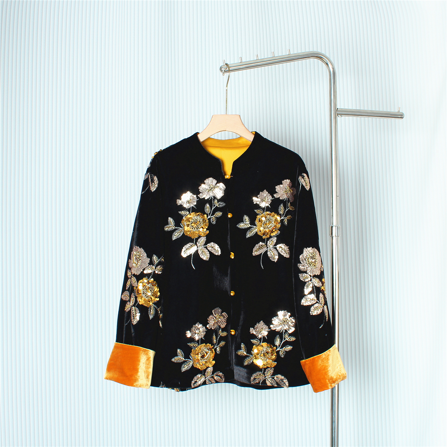 新中式国风复古丝绒外套