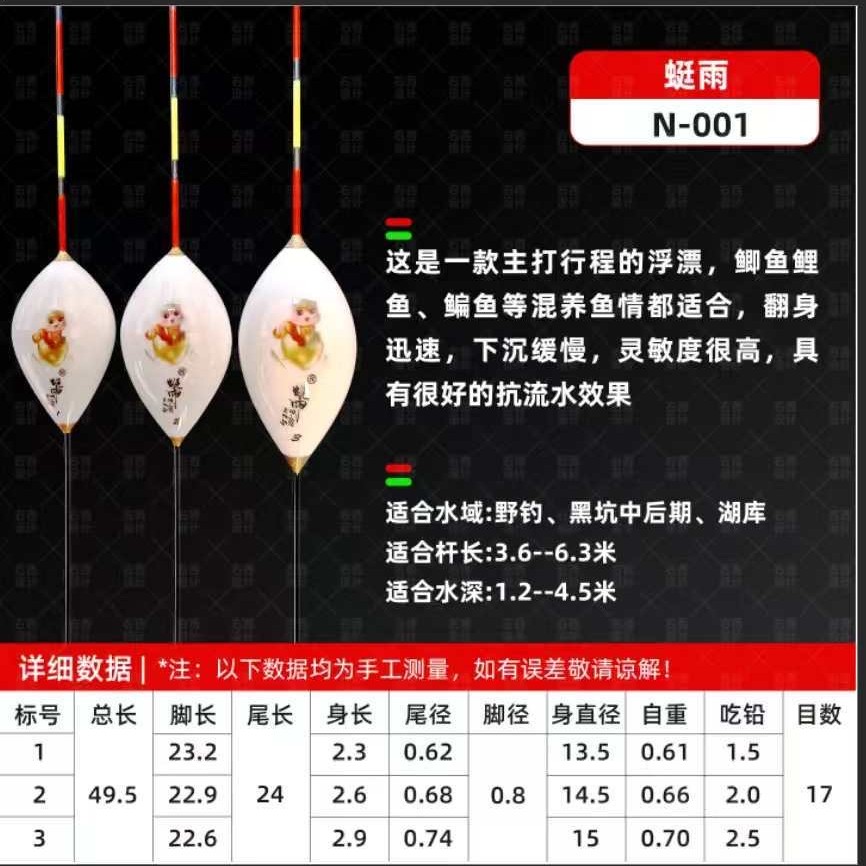 蜓雨纳米浮漂高灵敏鲢鳙翘嘴加粗醒目轻口黑坑竞技鲫鲤鱼漂抗走水