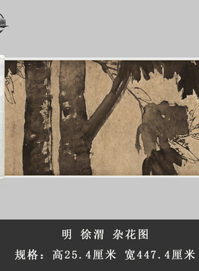 明徐渭杂花图画芯（第一段）