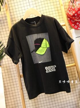 5-7码品牌男女童短袖t恤夏季中小童装儿童上衣韩版女孩半袖打底衫