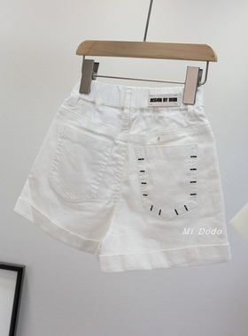 9-19码童乐鱼女童夏季韩范新百搭软牛仔短裤中大儿童卷边热裤潮