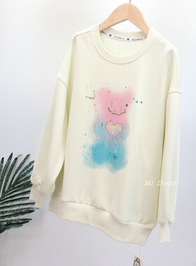 余120.130码 童装女童卫衣春新洋气时髦圆领春秋女孩中大儿童上衣