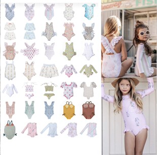 泳衣幼儿园游泳 防晒男女童儿童度假宝宝连体无袖 ins爆款 旅游长袖