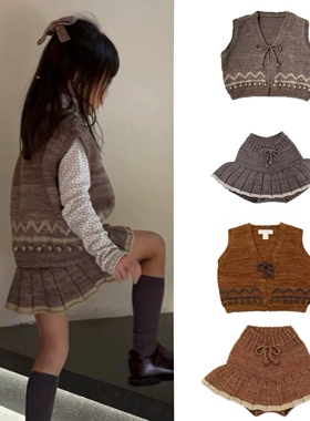 儿童无袖衬衫 女孩冬季无袖背心MP系列女宝宝中大ins款2025宝宝