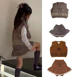 儿童无袖衬衫 女孩冬季无袖背心MP系列女宝宝中大ins款2025宝宝