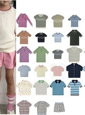 ins爆款亲子童装夏季fub26儿童T恤男童长袖有机棉欧美小童上衣幼