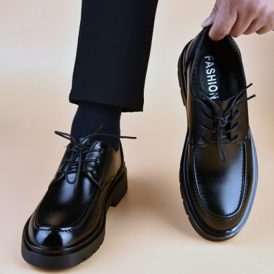 2025新款男鞋商务休闲皮鞋男款年轻人配西装鞋子男结婚公考面试鞋