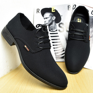 软底英伦风休闲时尚 韩版 潮流商务正装 皮鞋 布鞋 透气薄款 男士 男夏季