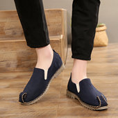 低帮手工休闲布鞋 居士僧鞋 潮 草编亚麻唐朝翘脚鞋 中国风麻色帆布鞋