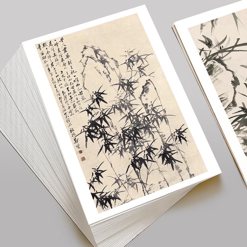 国画临摹卡水墨画兰花竹子40张名家合集兰竹小品美术培训高清印刷