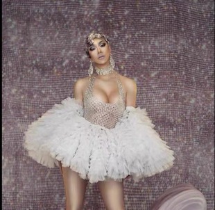 演出服定制云朵少女团队欧美时尚气质名媛短款连衣裙年会晚宴礼服