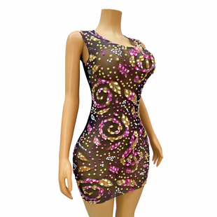 欧美演出服礼服闪钻店酒吧修身连衣裙歌手聚会宴会派对亮眼礼服