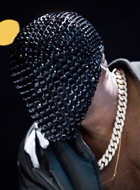 kanye mask黑色满钻头套Kanye巡演头套Yeezus Tour Mask
