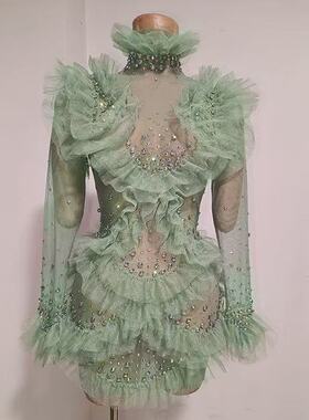 抹茶酒吧gogo演出服新款设计感走秀生日歌手ds服夜店livehouse