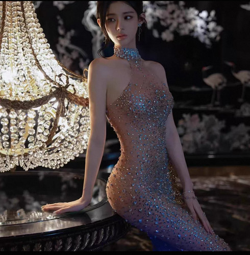 Sexy sequin Wedding Birthday Evening dress party dress