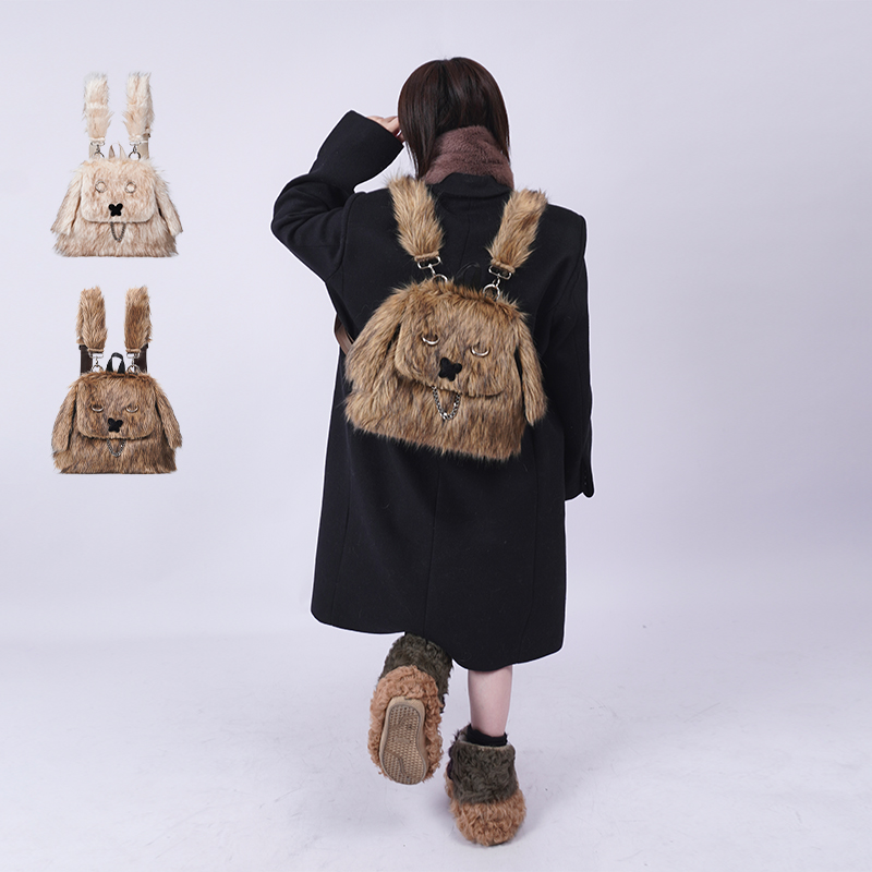 女士小众拼接双肩包野生设定