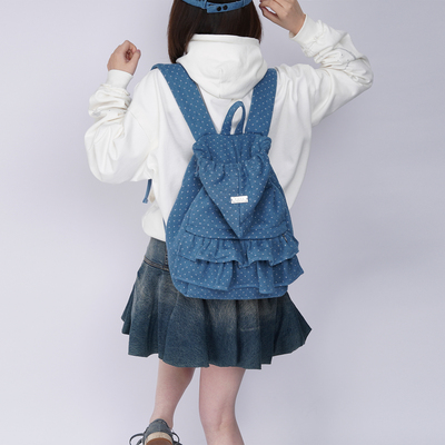 rebirth野生设定芭蕾风系列2026少女新款裙边褶皱出游小众双肩包