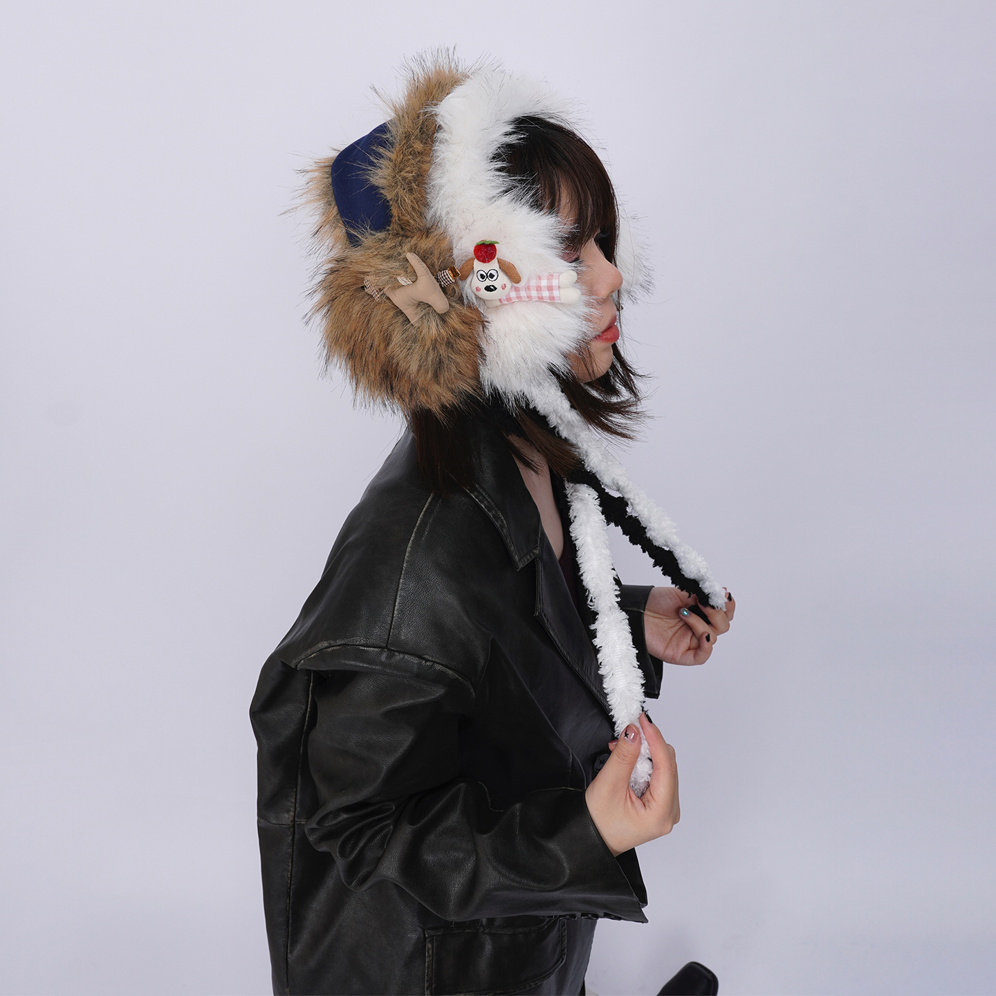 REBIRTH野生设定2025原创秋冬毛绒纯色保暖耳罩围巾可爱防寒耳套