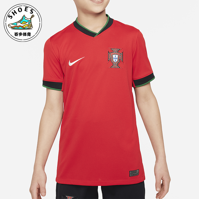 Nike/耐克正品Dri-FIT 大童夏季休闲透气简约足球球衣FJ4371-657