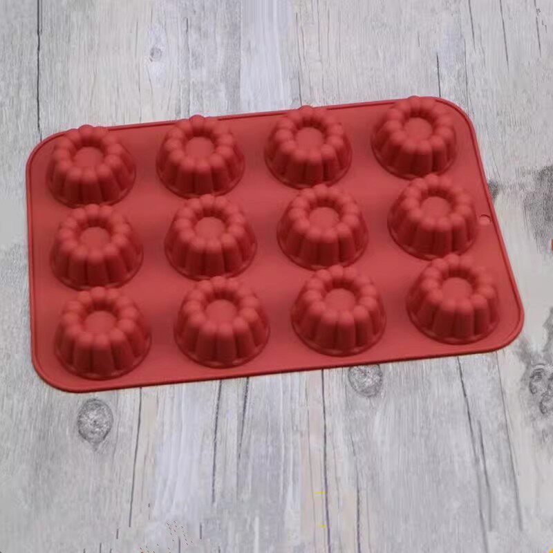 新款12连花瓣形DIY慕斯蛋糕甜品糕点烘培模具手工皂石膏凝胶模具
