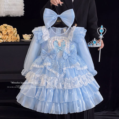女童秋款爱莎公主裙生日礼服裙子