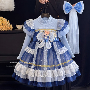 女童朱迪公主裙秋冬款毛衣连衣裙儿童兔子警官洛丽塔生日礼服裙子