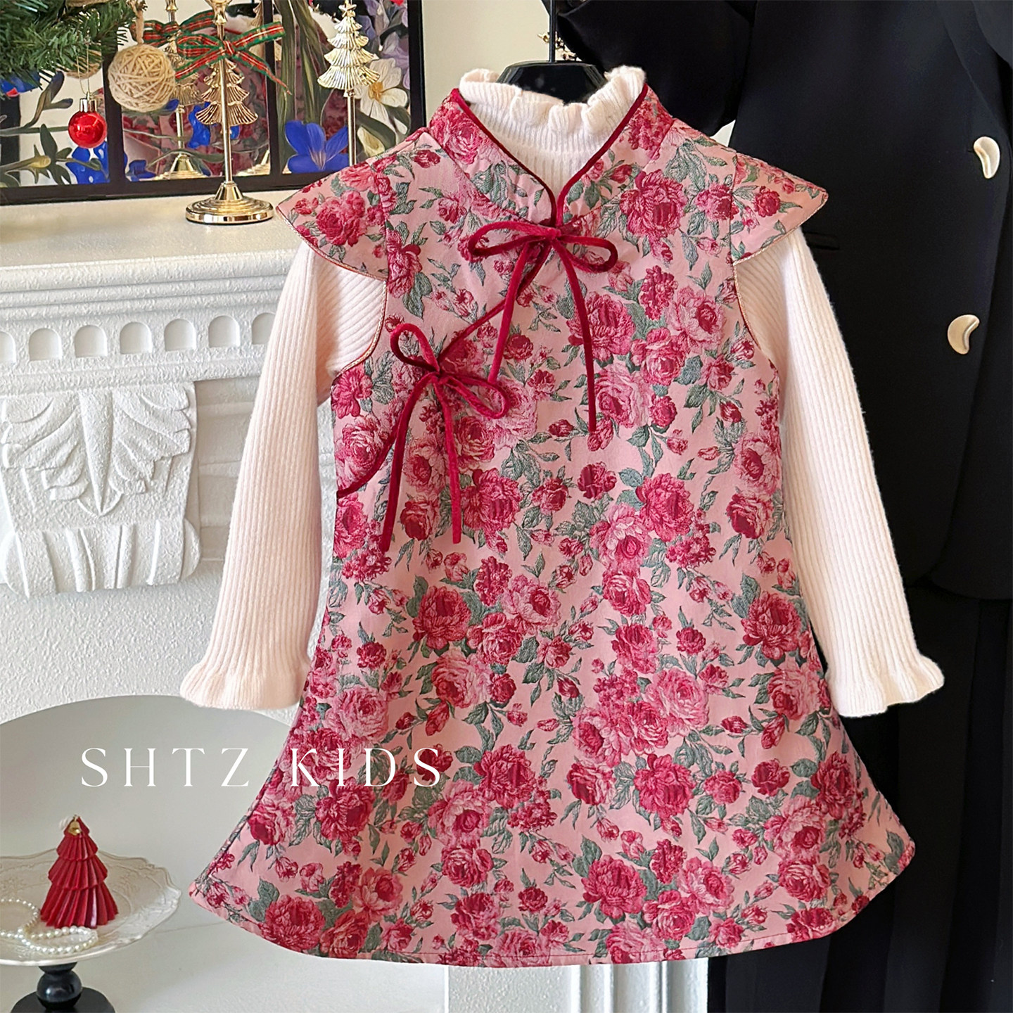 女童新中式旗袍背心裙套装冬装儿童加绒国风唐装新年拜年服连衣裙,童装/婴儿装/亲子装,连衣裙,淘宝优惠券,粉丝福利购,淘宝优惠卷