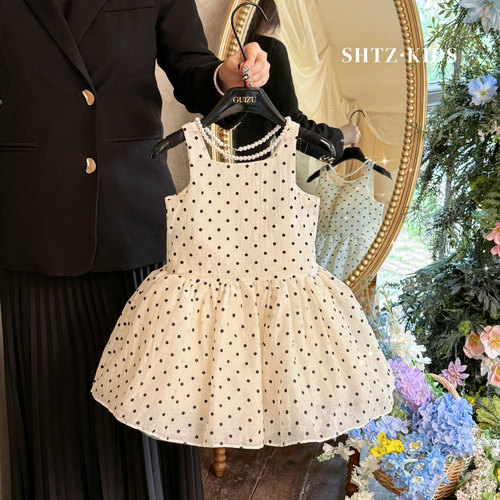 女童夏季甜美波点气质连衣裙