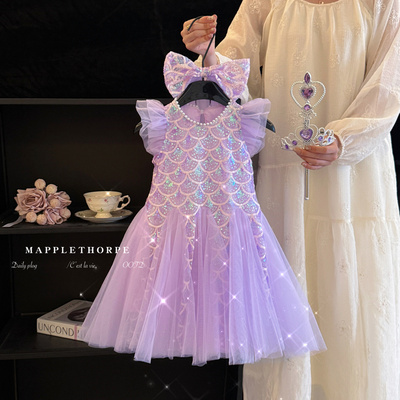 女童夏季无袖高端美人鱼公主裙