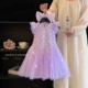 女童连衣裙夏季 小女孩人鱼姬亮片鱼尾裙洋气女宝宝公主裙 2026新款