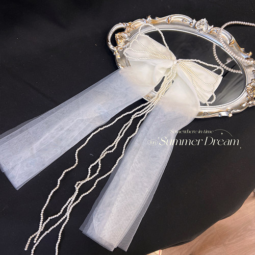 女宝宝拍照白色头纱配饰婚纱头纱